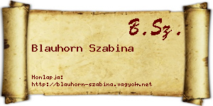 Blauhorn Szabina névjegykártya